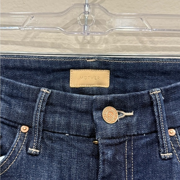 MOTHER Dark Blue Jeans with Lace Detail - Picture 4 of 5